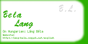 bela lang business card