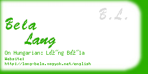 bela lang business card